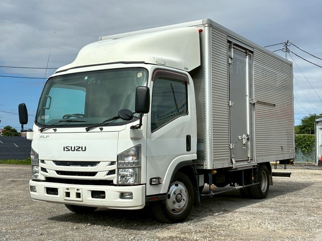 車検付き ワイドキャブ ロングボデー 荷台高2.16ｍ サイド扉 アルミバン オートマ 準中型 いすゞエルフ 積載2トン