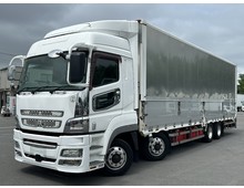 H26年 跳上パワーゲート付き 4軸パネルウイング 総輪エアサス ハイキャブハイルーフ イノマット アルミホイール ふそうスーパーグレート